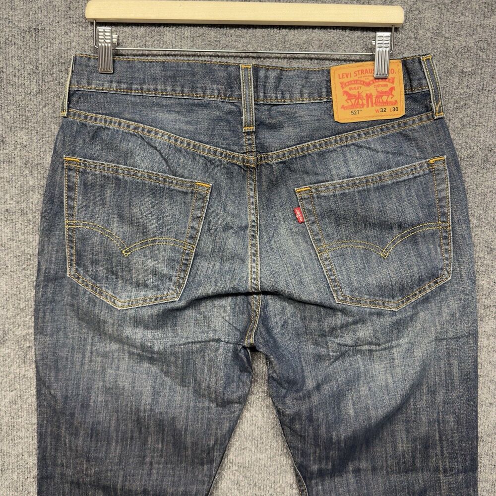 Levi's 527 Slim Bootcut Jeans Mens 32x30 Dark Wash Blue Denim 5-Pocket - Picture 6 of 16